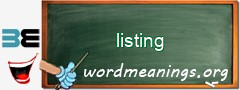 WordMeaning blackboard for listing